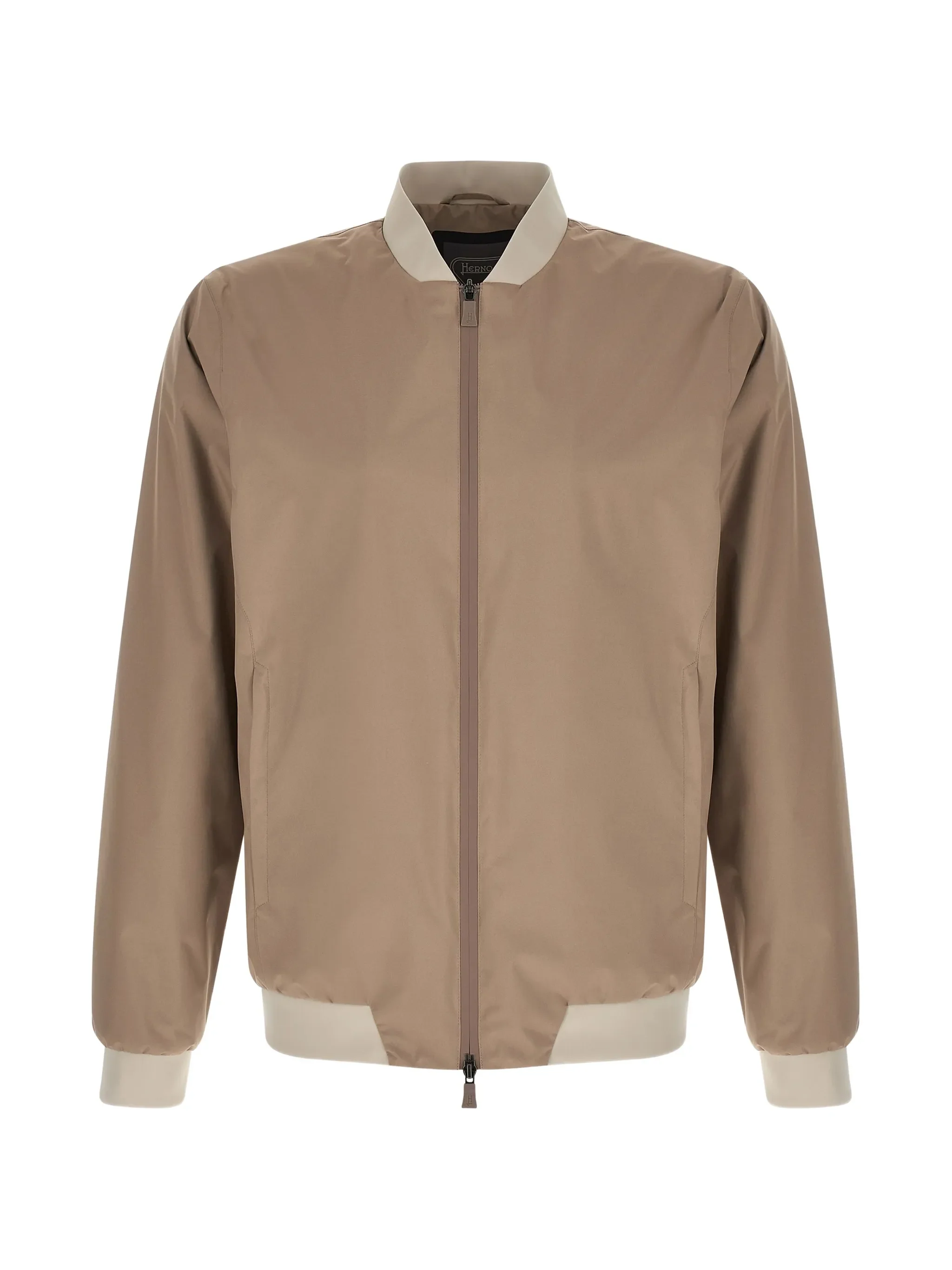 TAUPE POLYESTER POLYAMIDE BOMBER FUNCTIONAL