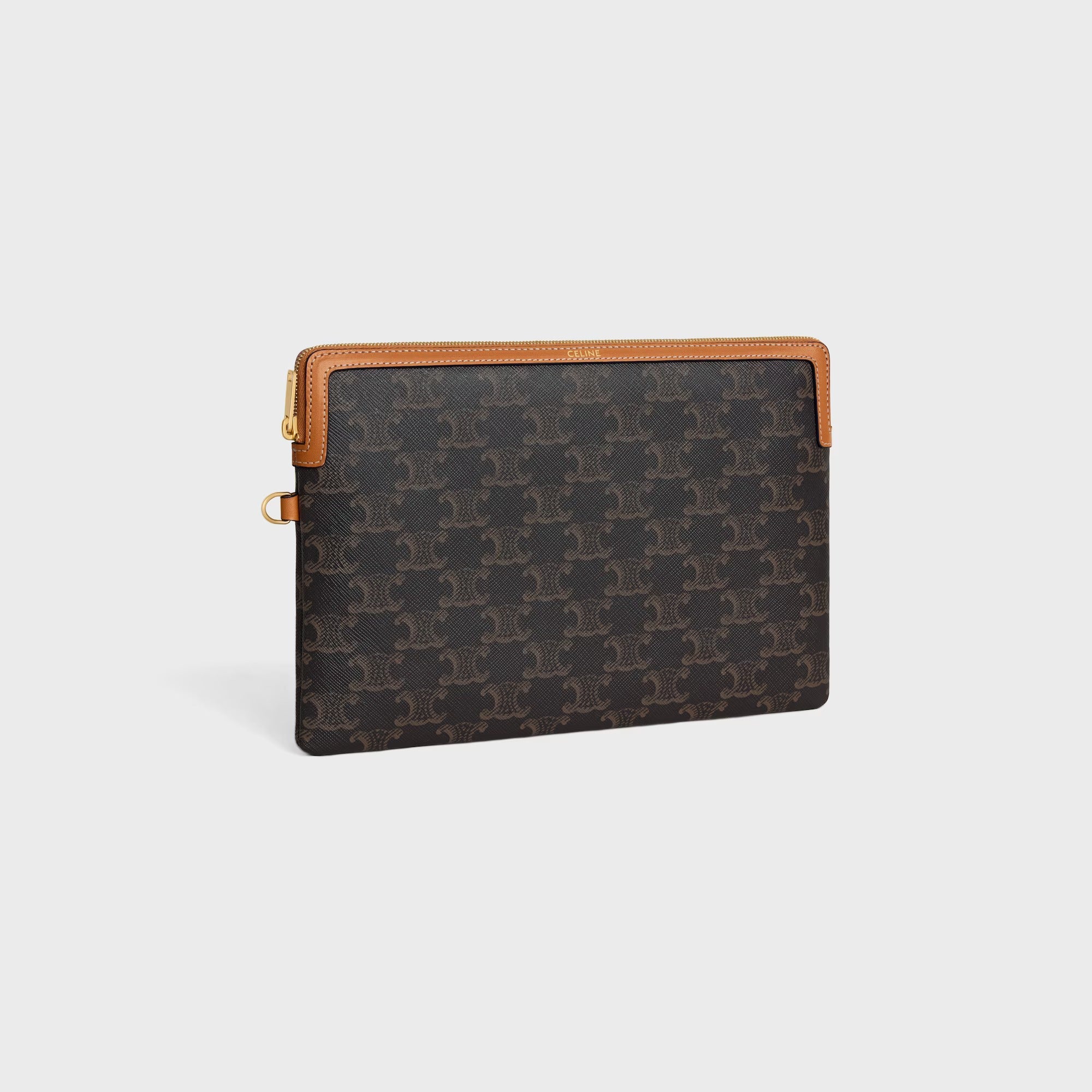 Triomphe pouch in leather and canvas - Image 3