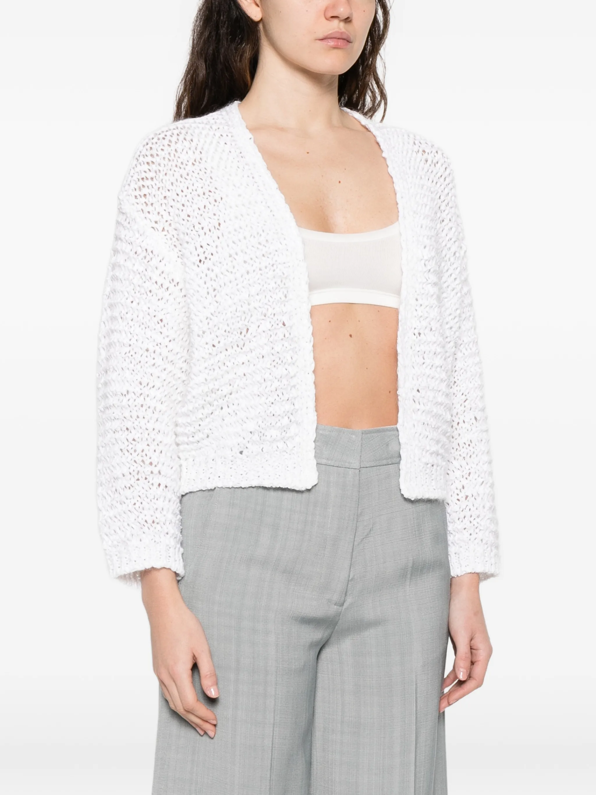 WHITE CHAMOIS TAPE CARDIGAN - Image 2