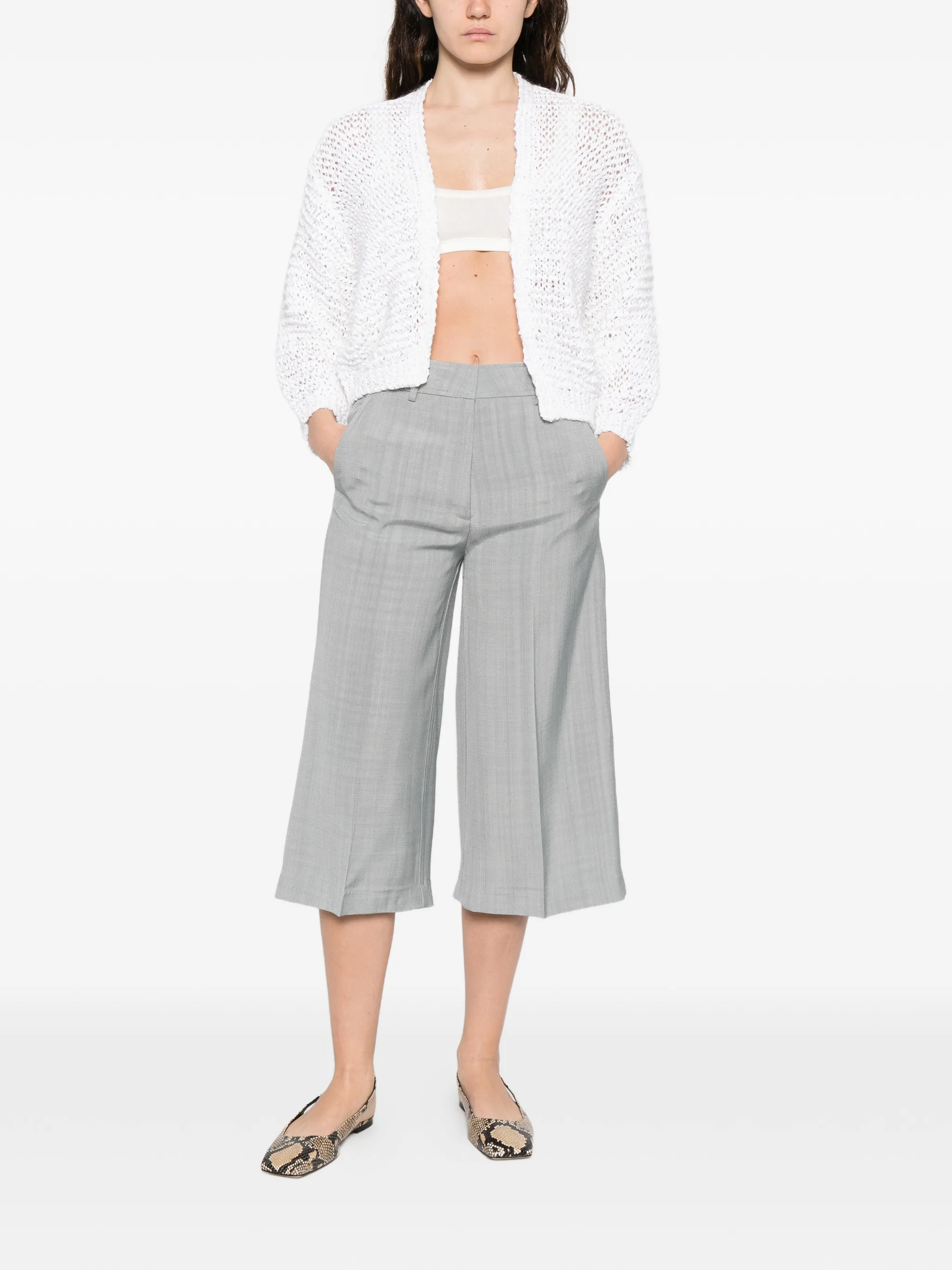 WHITE CHAMOIS TAPE CARDIGAN - Image 3