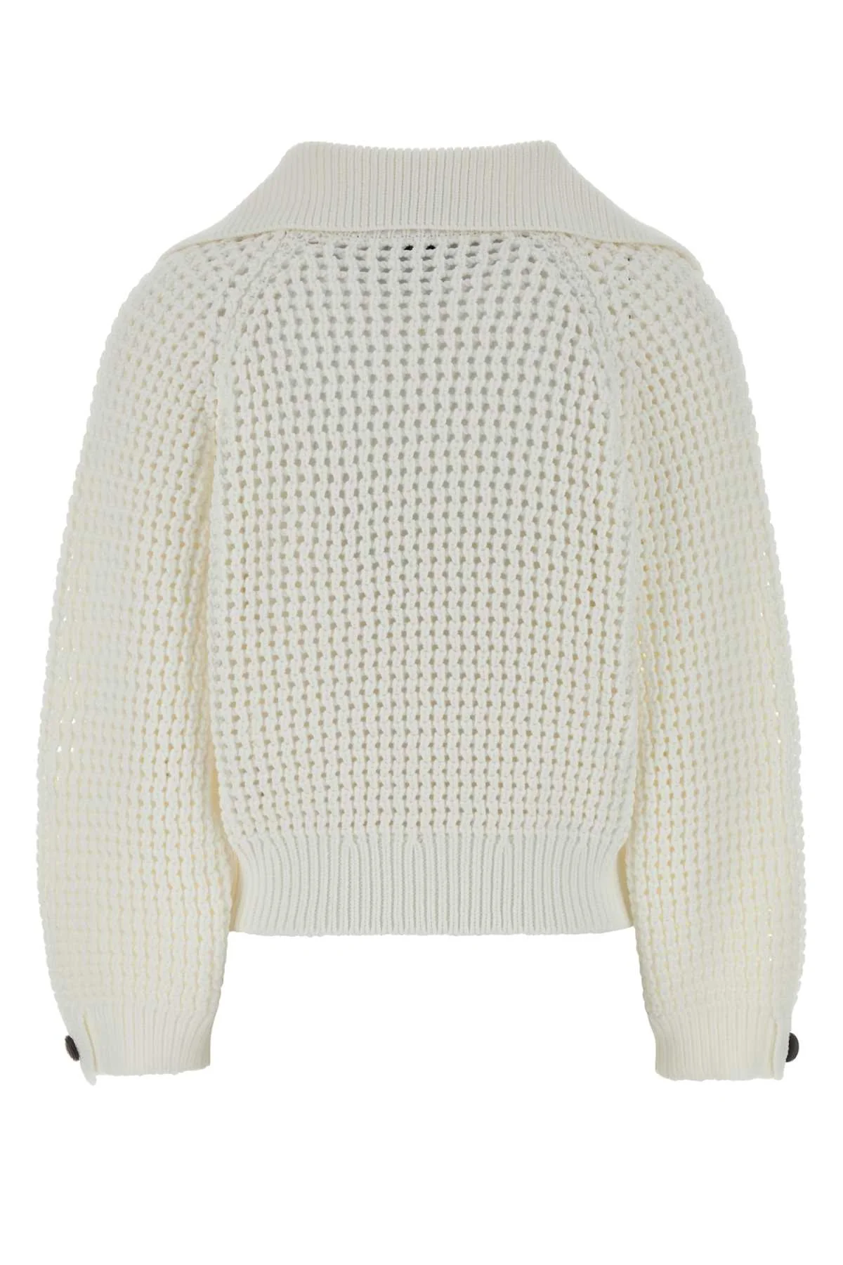 WHITE COTTON BLEND SWEATER - Image 2