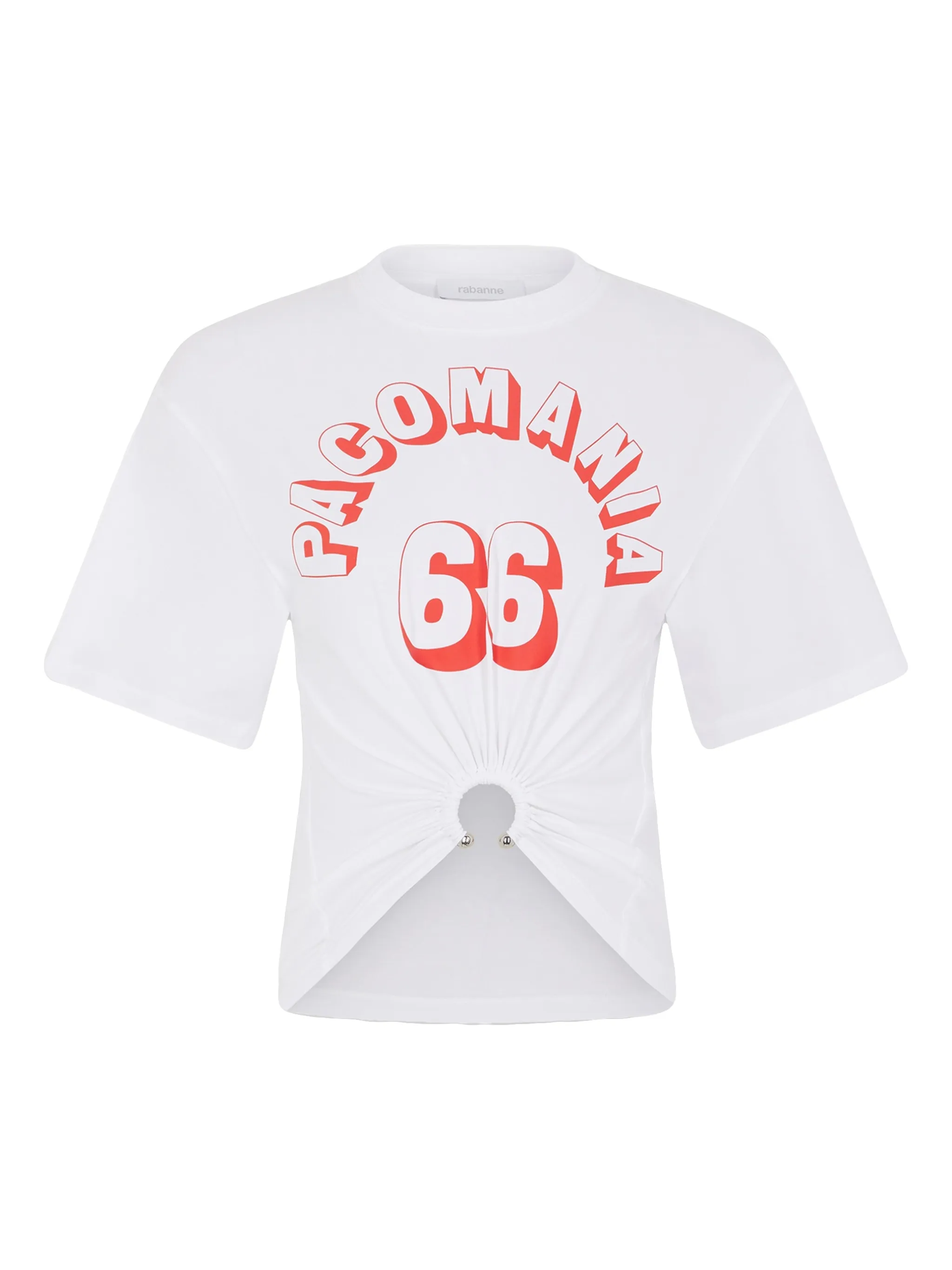 WHITE COTTON ELASTANE T-SHIRT