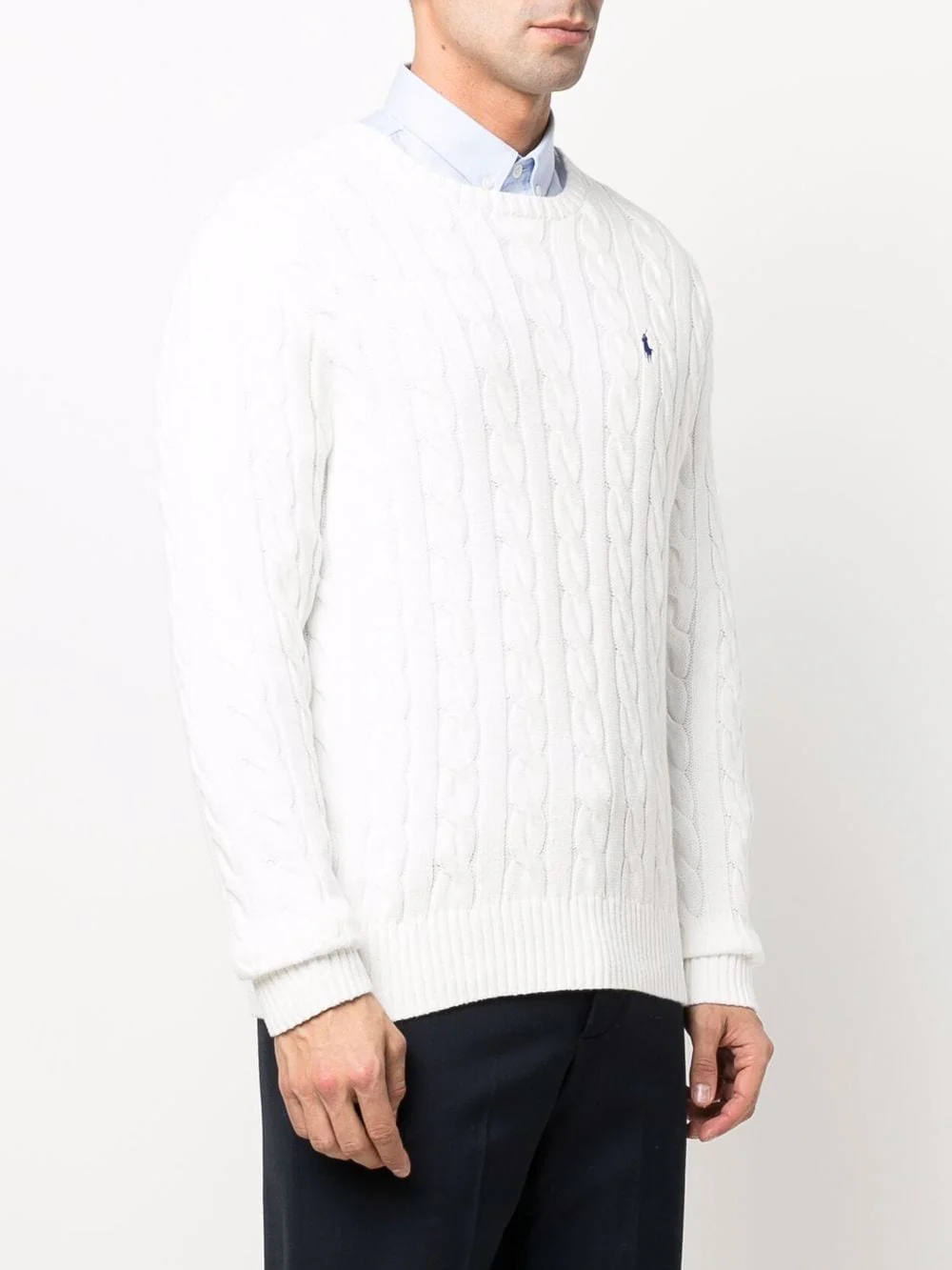 WHITE COTTON SWEATER PULLOVER - Image 4