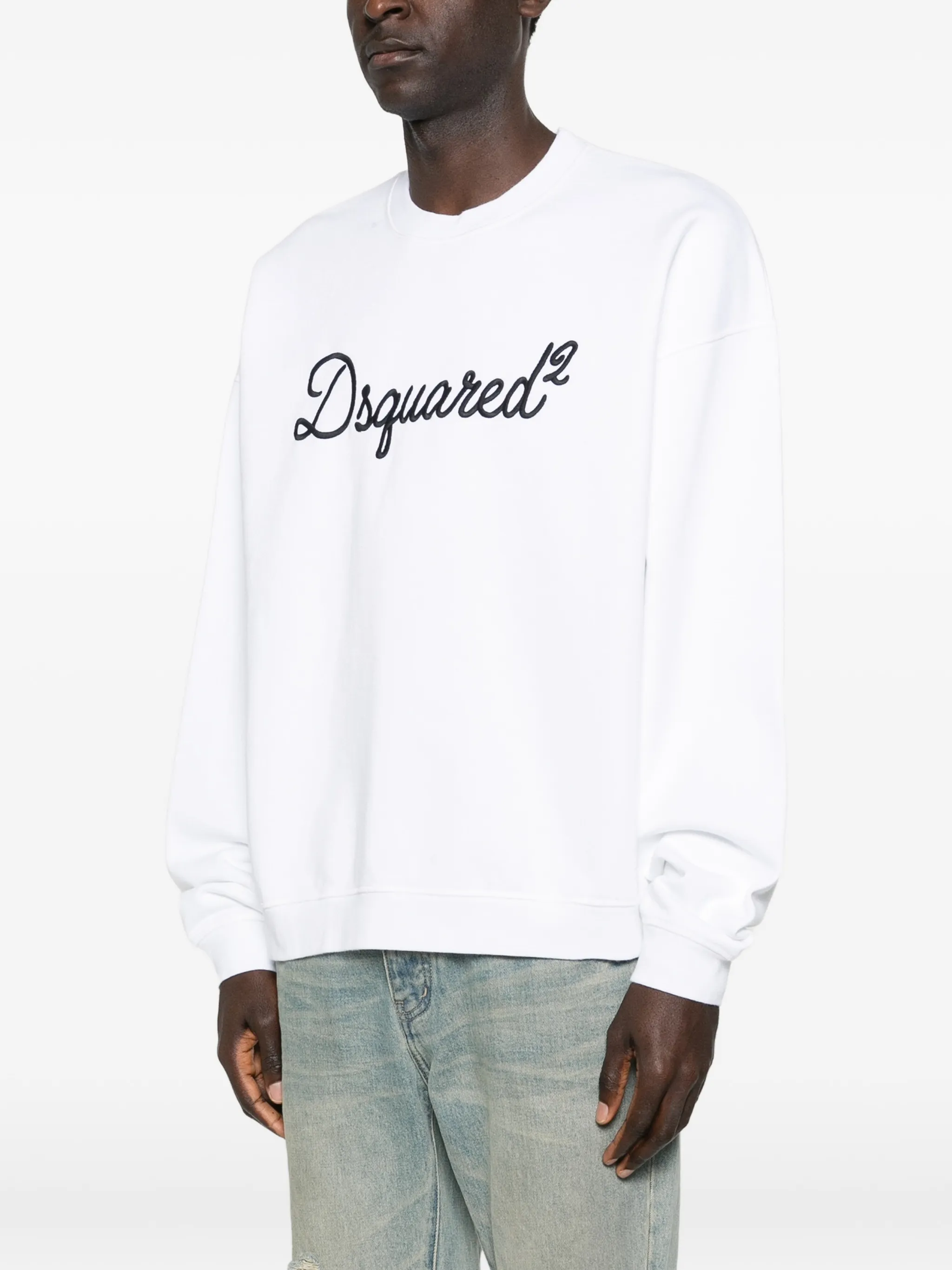 WHITE COTTON SWEATSHIRT - Image 3