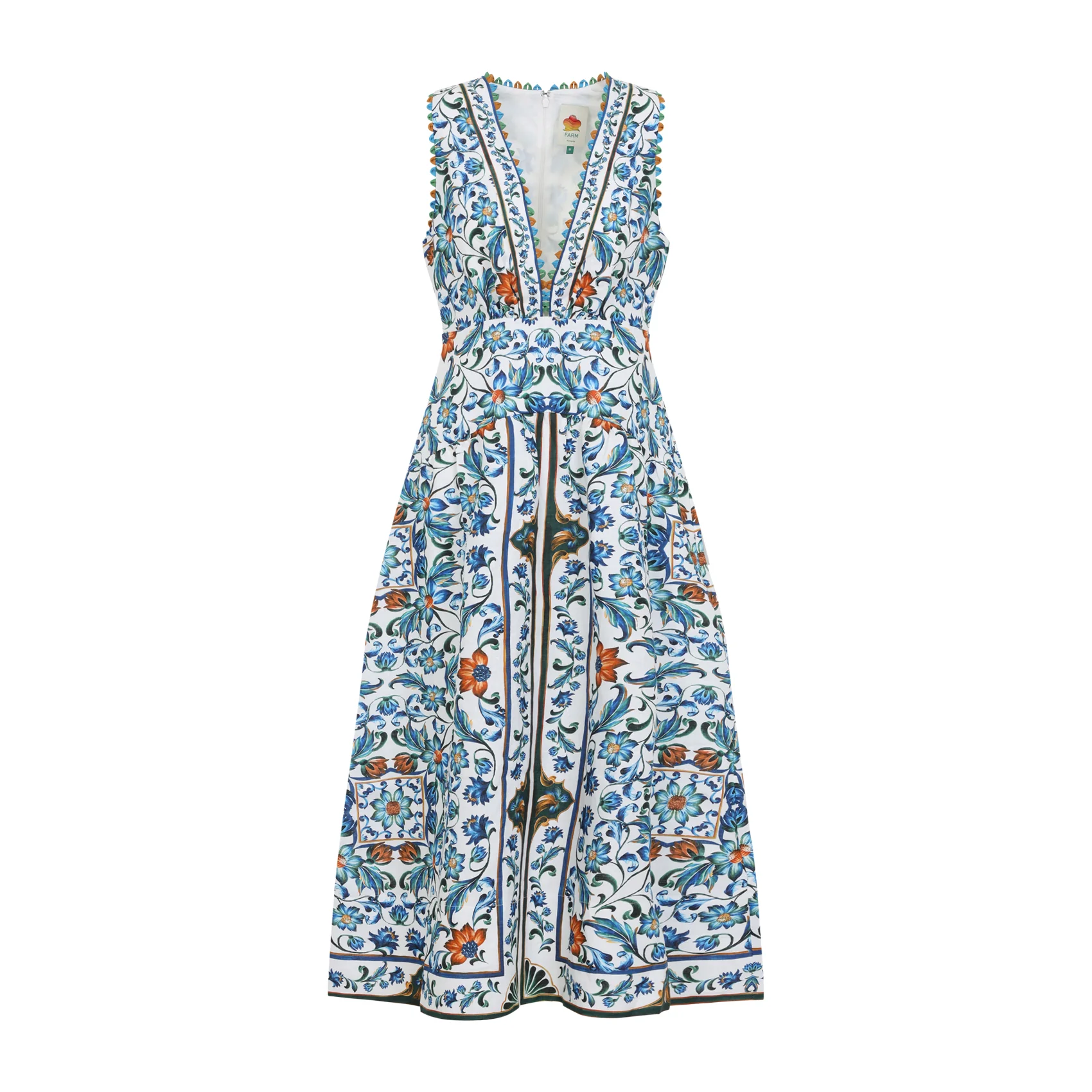 WHITE LINEN MIDI DRESS