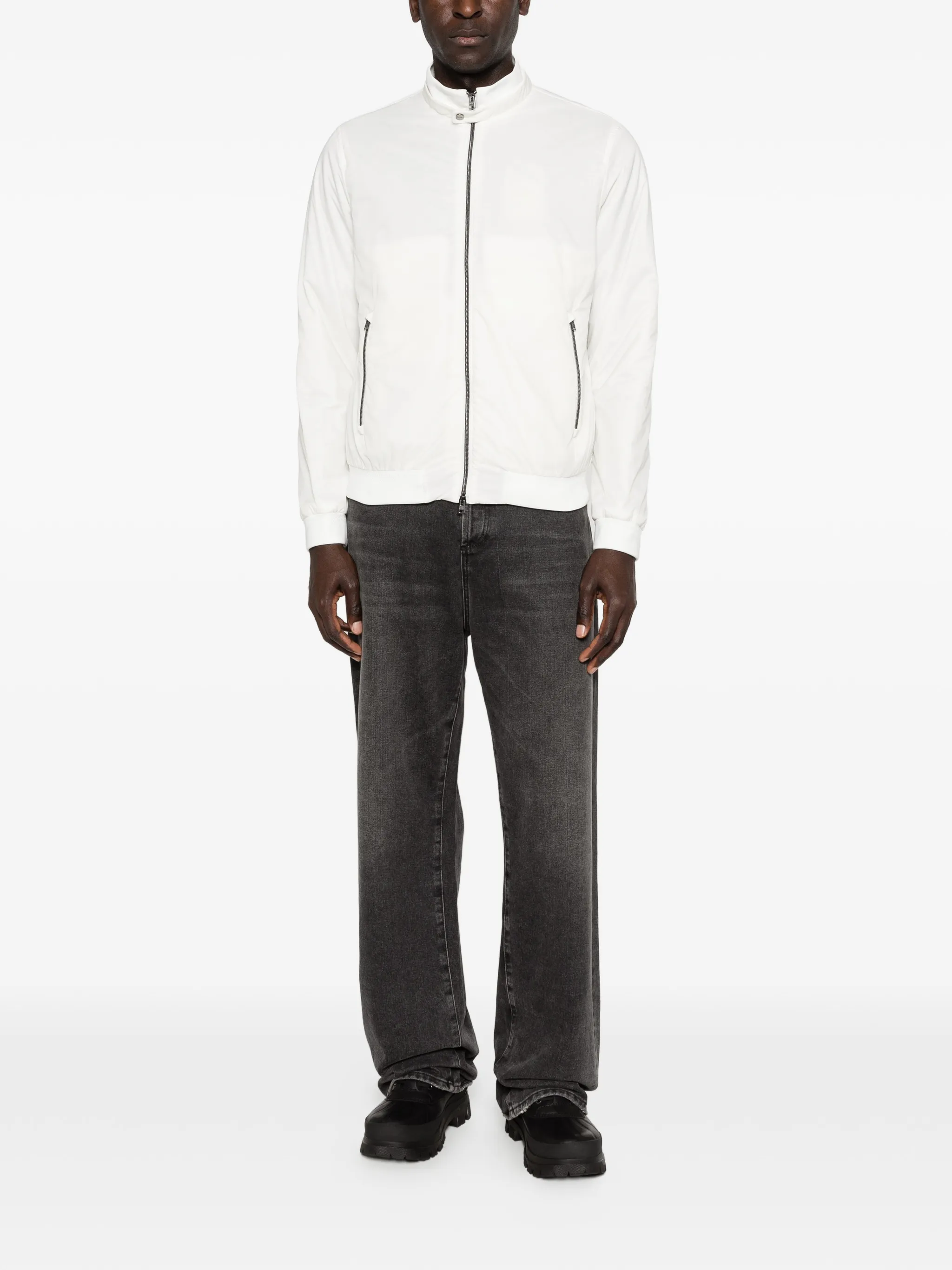 WHITE POLYAMIDE BOMBER LISCIO ECOAGE - Image 4