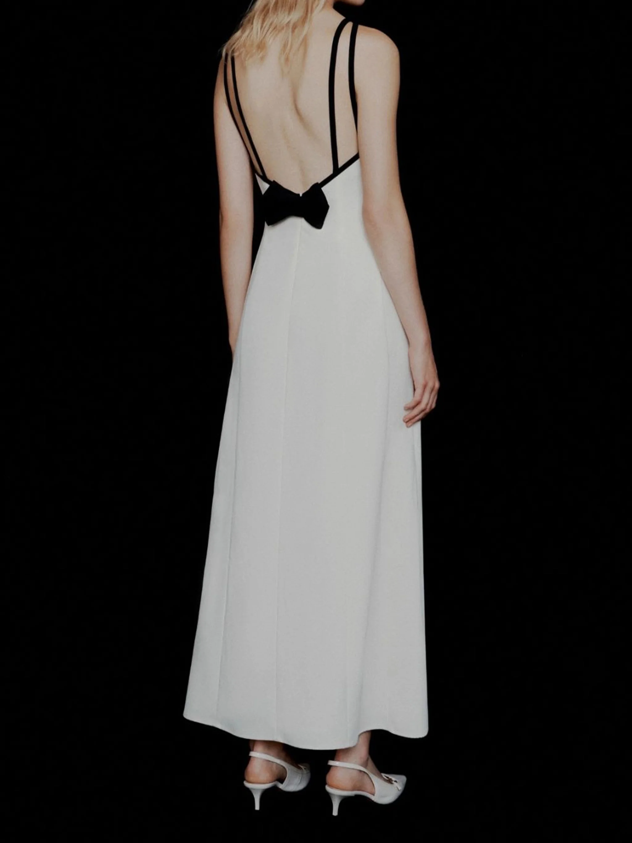 WHITE POLYESTER LONG DRESSES MLTSAPORE - Image 3