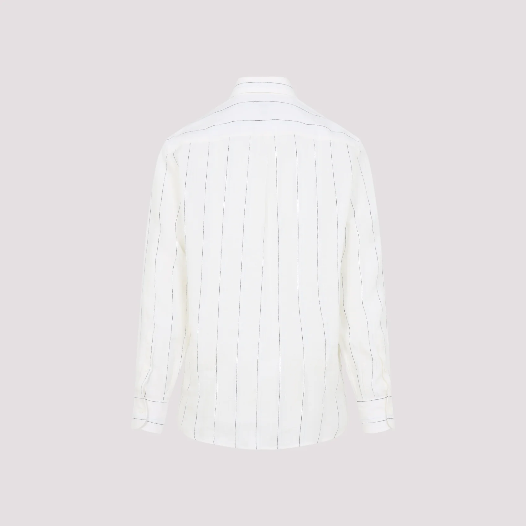 WHITE STRIPED LINEN SHIRT - Image 3